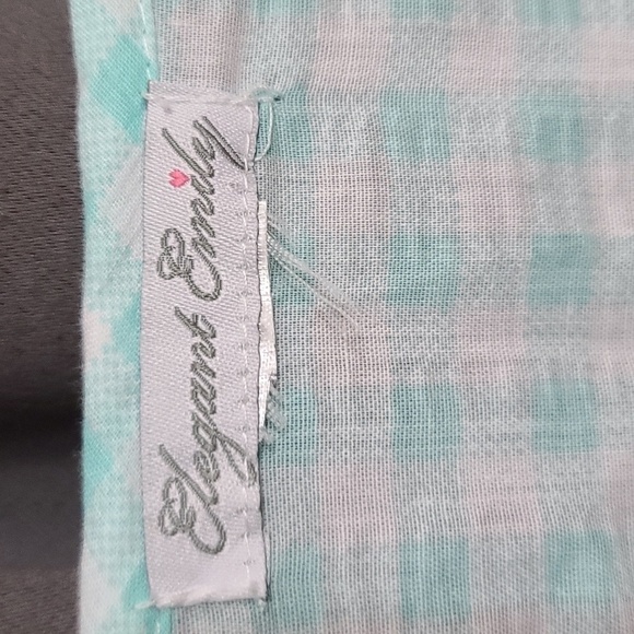 Elegant Emily Womens Robe Mint White Embroidered Flowers Snaps Pockets 2X *READ* - Picture 3 of 8